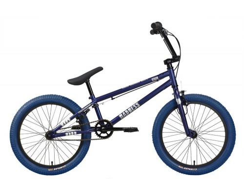 Велосипед 20 BMX Stark Madness 1 темно-синий матовый/серебристый/темно-синий 2024