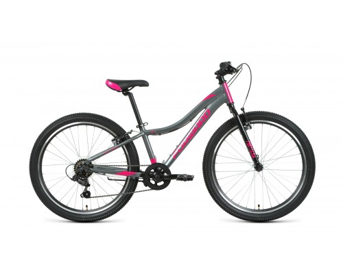 Велосипед 24 FORWARD Jade 1.0 7 ск AL  р.12 серый/розовый 2022