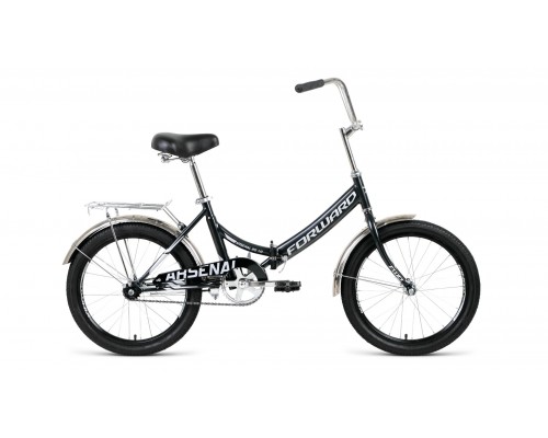 Велосипед 20 скл  FORWARD ARSENAL 1.0 1ск р.14 черный/серый 2020-2021