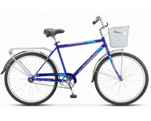 Велосипед 26 дорожный Stels Navigator 200 C Z010 1 ск р.19+корзина синий