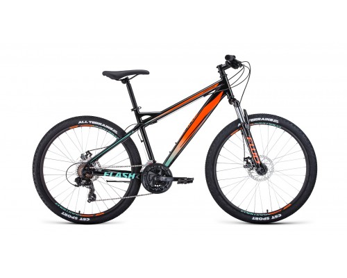 Велосипед 26 FORWARD FLASH 2.0 Disk 21 ск р.19 черный/оранжевый 2022