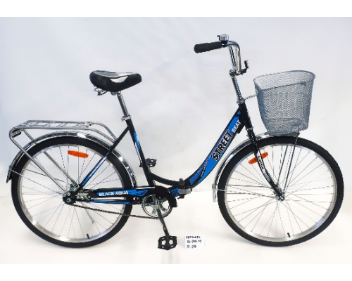 Велосипед 26 скл Black Aqua Street Beat 1421 1 ск р.19 черный-синий +корзина