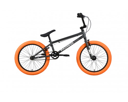 Велосипед 20 BMX Stark Madness 1 темно-серый/серебристый/оранжевый 2022
