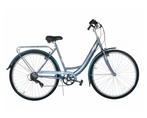 Велосипед 28 дорожный Stels Navigator 395 7 ск р. 20 + корзина серый/голубой 2024