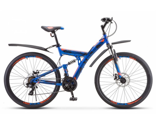 Велосипед 27,5 Stels Focus MD V010 21 ск р.19 синий/неоновый красный