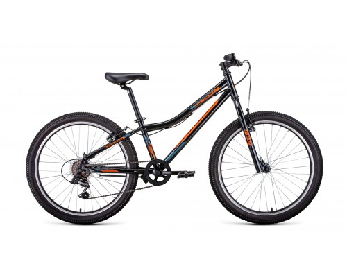 Велосипед 24 FORWARD TITAN 1.0 6 ск р.12 черный/ярко-оранжевый 2022 Акция