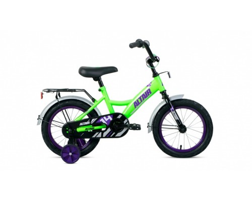 Велосипед 14 Altair Kids ярко-зеленый/фиолетовый 2020-2021