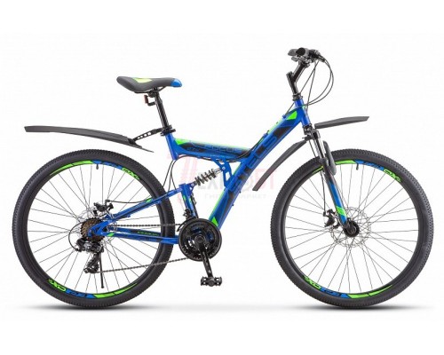 Велосипед 27,5 Stels Focus MD V010 21 ск р.19 синий/неоновый зеленый