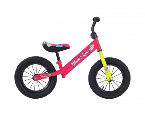 Велосипед беговой Black Aqua 123 1 ск (розовый неон) Акция