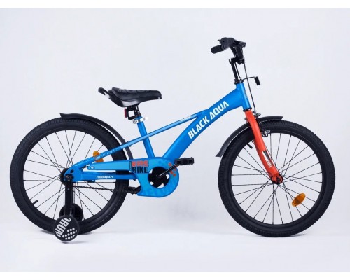 Велосипед 18 Black Aqua Velorun 1 ск (синий-оранжевый) Акция