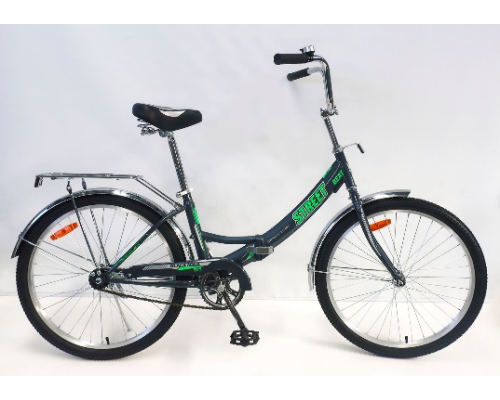 Велосипед 24 скл Black Aqua Street Beat 141 1 ск р.16 серый-зеленый