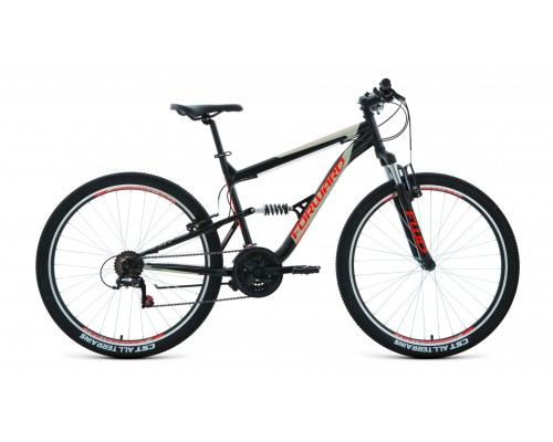 Велосипед 27,5 FORWARD Raptor 1.0 18 ск 2x р.16 черный/красный 2020-2021