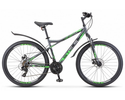 Велосипед 27,5 Stels Navigator 710 MD V020 21 ск p.18 Антрацитовый/зеленый/черный