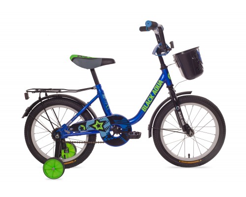 Велосипед 14 Black Aqua 1404 с корзинкой (синий)Акция