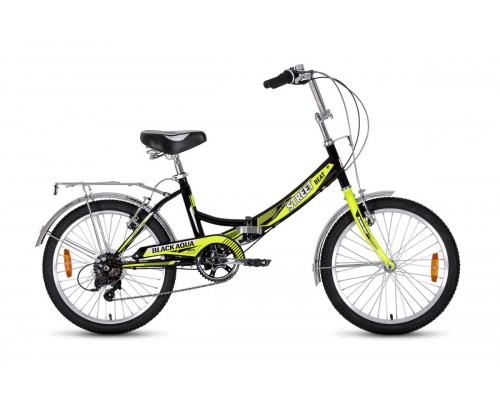 Велосипед 24 скл Black Aqua Street Beat 1421 6 ск р.16 черный-лимонный
