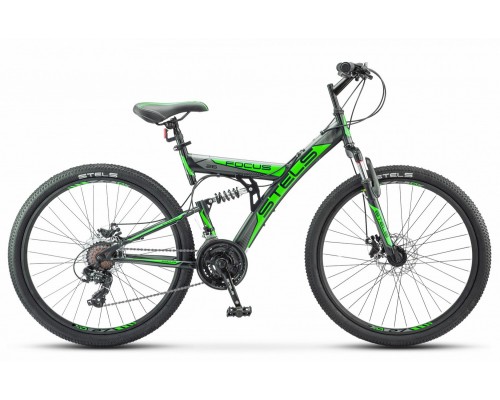 Велосипед 26 Stels Focus MD V010 21 ск р.18 черный/зеленый