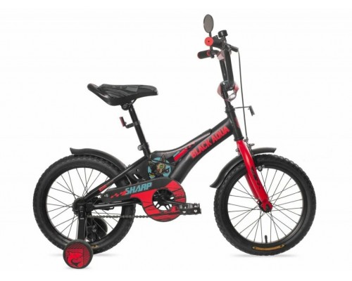Велосипед 16 Black Aqua Sharp 1 ск (черный-красный) Акция