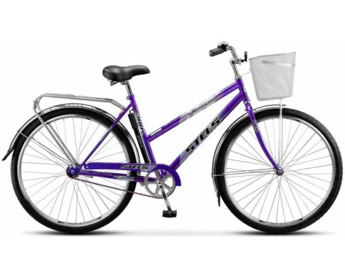 Велосипед 28 дорожный Stels Navigator 300 Lady Z010 1 ск р.20+корзина фиолетовый