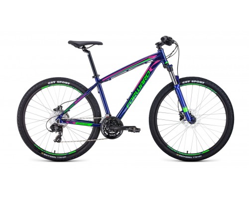 Велосипед 27,5 FORWARD Next 3.0 disc 24 ск AL р.17 темно-фиолетовый/светло-зеленый 2019-2020