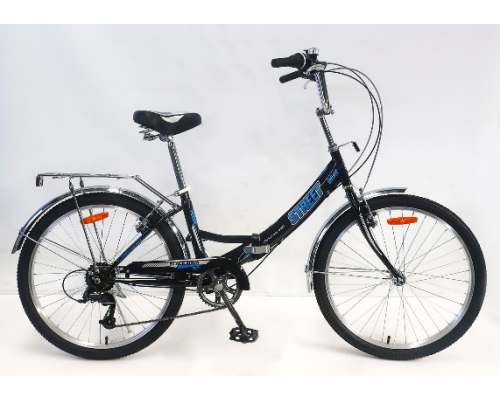 Велосипед 24 скл Black Aqua Street Beat 1421 6 ск р.16 черный-голубой
