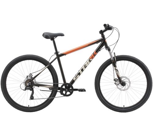 Велосипед горный 27,5 Stark Respect 27.1 D Microshift 7 ск р. 18 AL черный/оранжевый/серый 2023