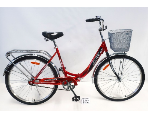 Велосипед 26 скл Black Aqua Street Beat 1421 1 ск р.19 красный +корзина