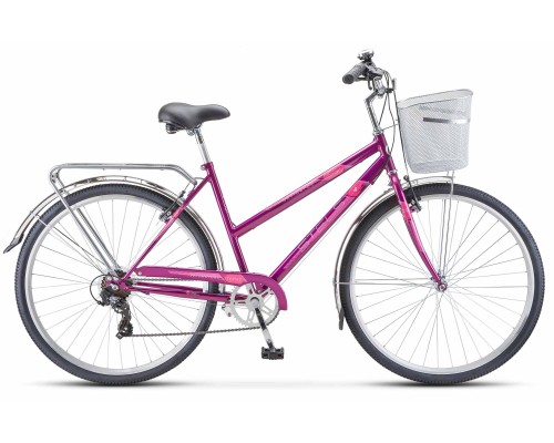 Велосипед 28 дорожный Stels Navigator 355 V Lady 7 ск р.20 +корзина пурпурный