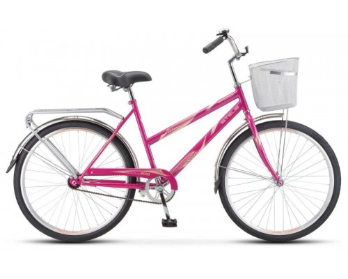 Велосипед 26 дорожный Stels Navigator 200 Lady Z010 1 ск р.19+корзина малиновый 2020