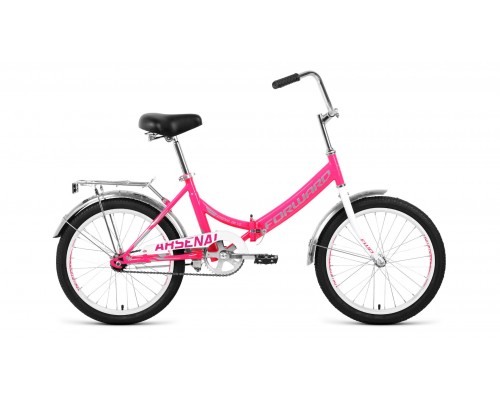 Велосипед 20 скл  FORWARD ARSENAL 1.0 1ск р.14 розовый/серый 2020-2021