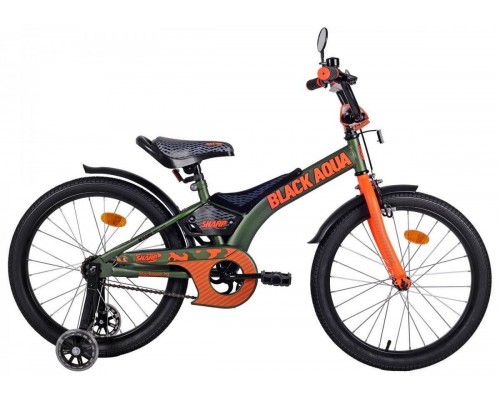 Велосипед 18 Black Aqua Sharp 1 ск (хаки-оранжевый) Акция