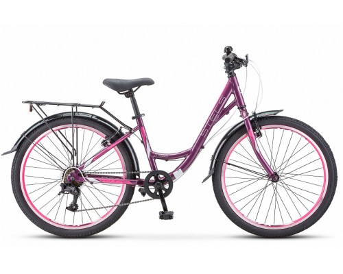 Велосипед 24 Stels Miss 4300 V V010 6 ск р.14 AL фиолетовый/розовый