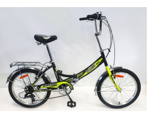 Велосипед 20 скл Black Aqua Street Beat 1221 6 ск р.13,5 черно-лимонный
