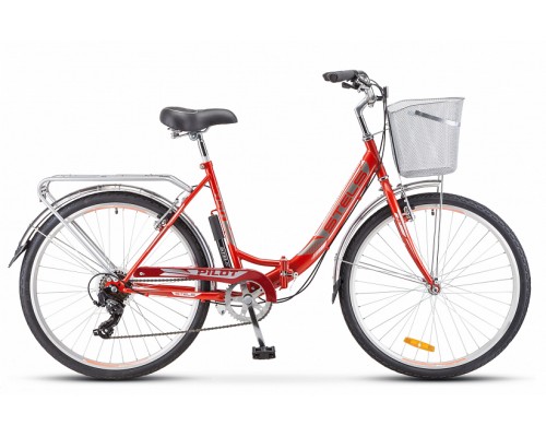 Велосипед 26 скл Stels Pilot 850 Z011 6 ск р.19 красный + корзина